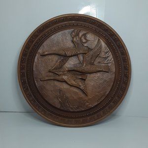 Canada Geese Wall Plaque Vintage Wooden Wall Hanging 14"